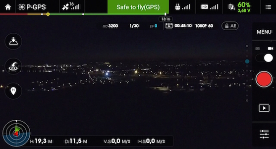 Screenshot z aplikace DJI GO - pohled na Brno | Zdroj: droncentrum
